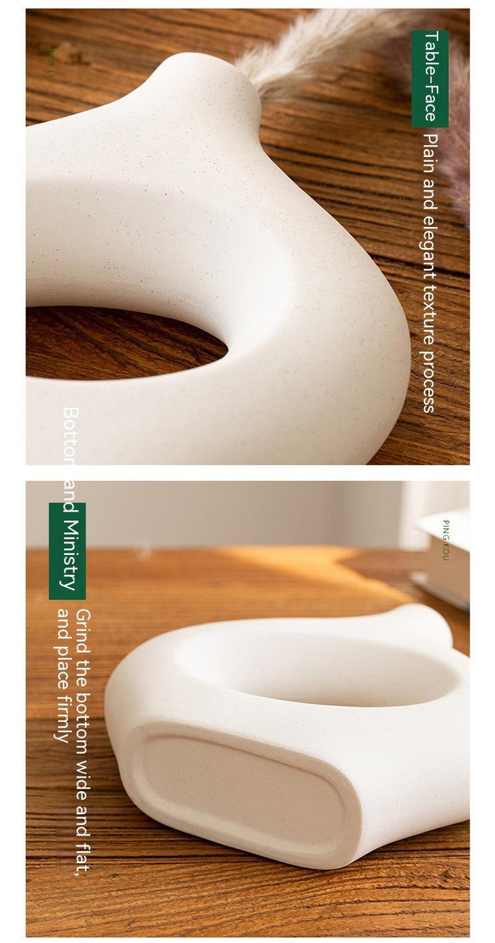 Ceramic circle vase decorations modern minimalist flower vase