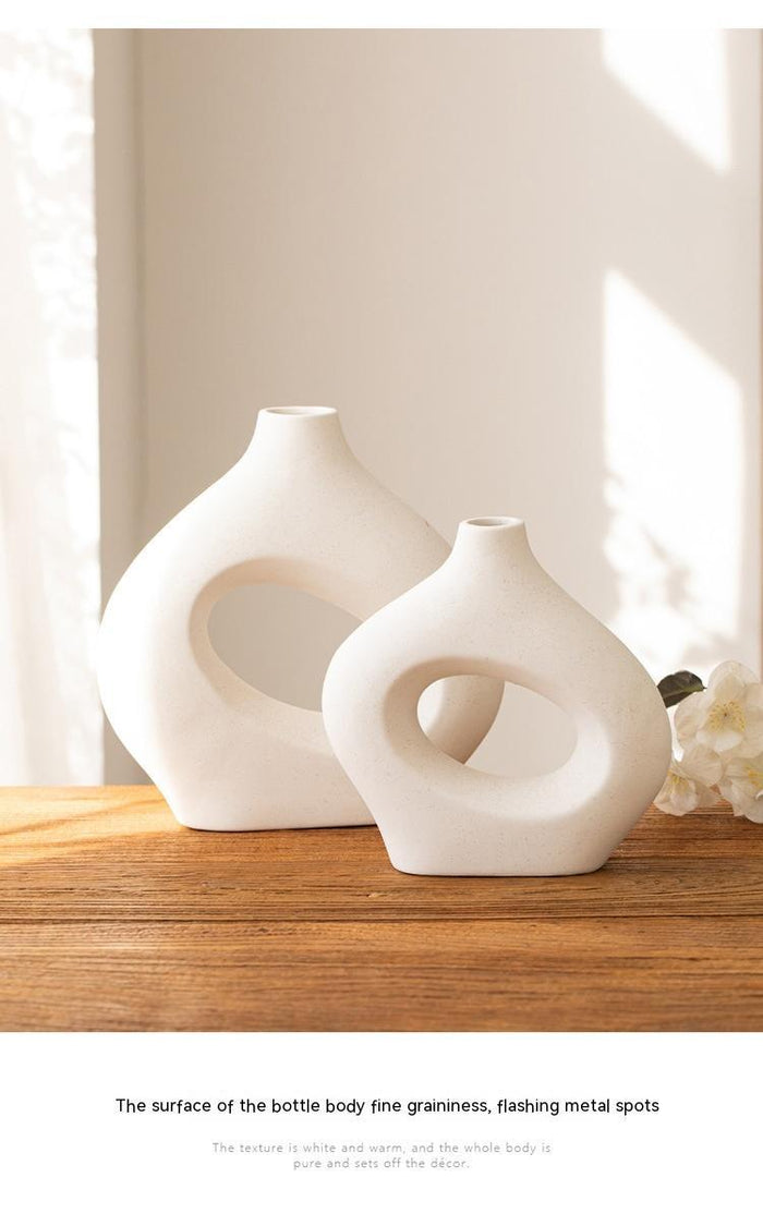 Ceramic circle vase decorations modern minimalist flower vase