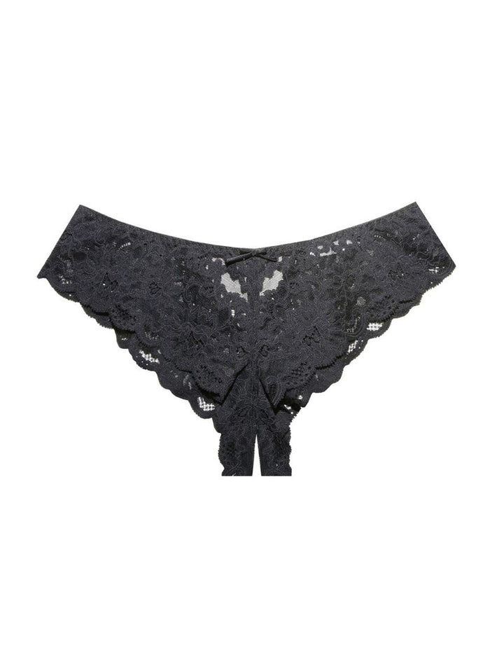 Charlotte Crotchless Panty-black-Fleur du Mal-flat