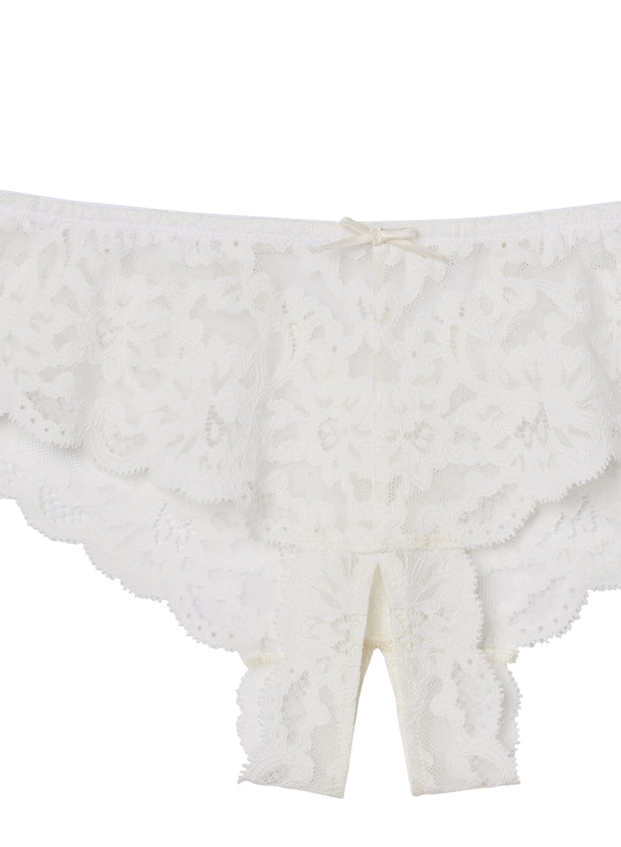 Charlotte Crotchless Panty-ivory-flat