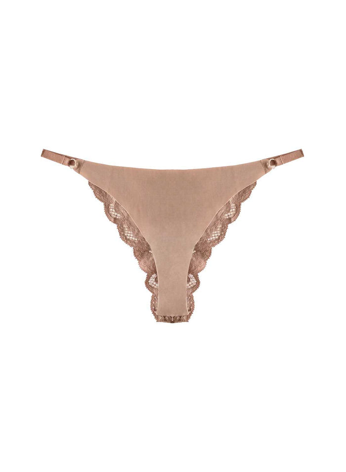 Charlotte Lace Seamless String Cheeky-tan-flat