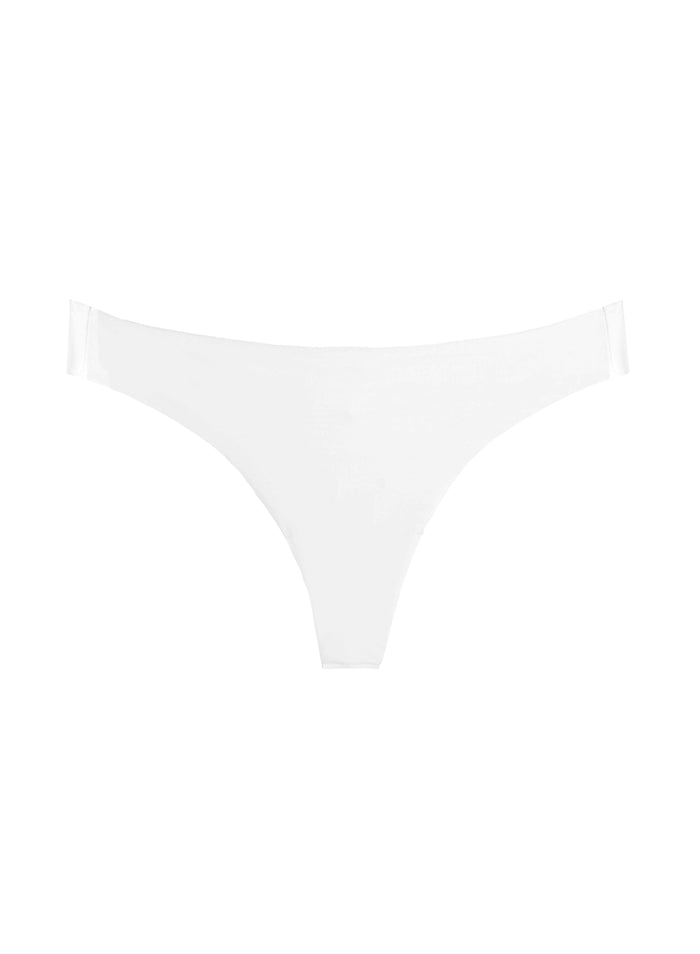 Charlotte Lace Seamless Thong-ivory-flat