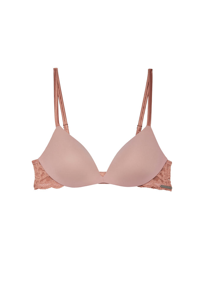 Charlotte Lace Wireless Push Up Bra-tan-flat