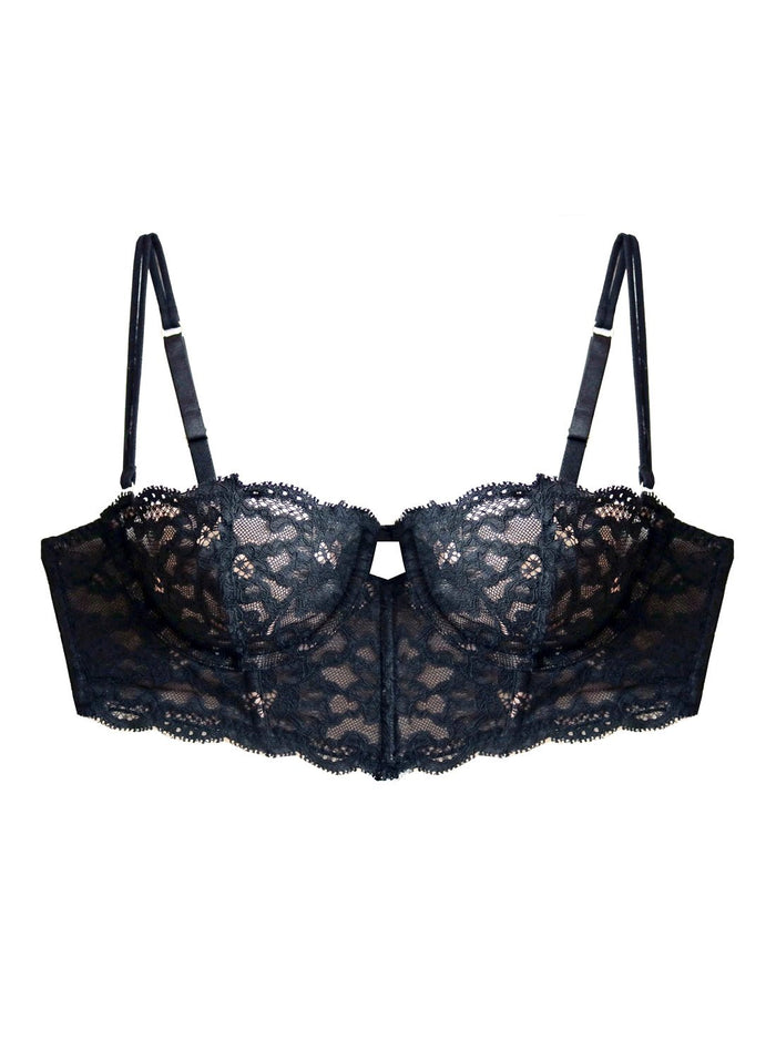 Charlotte Longline Bra-black-flat