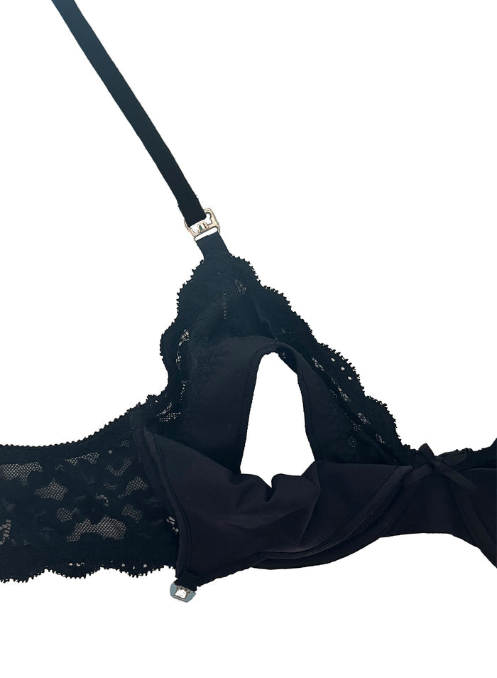 Charlotte Nursing Bra-black-flat