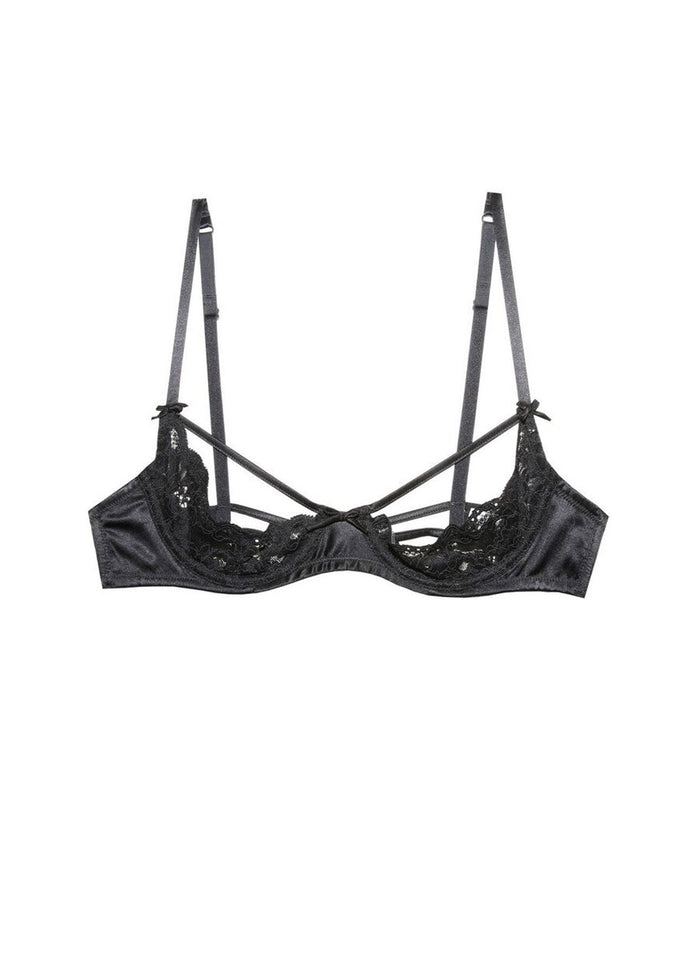 Charlotte Peekaboo Bra-black-flat