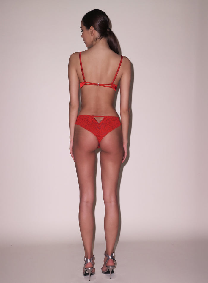 Charlotte Peekaboo Bra-rouge