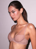 Charlotte Sheer Overlay Demi Bra-tan-Fleur du Mal