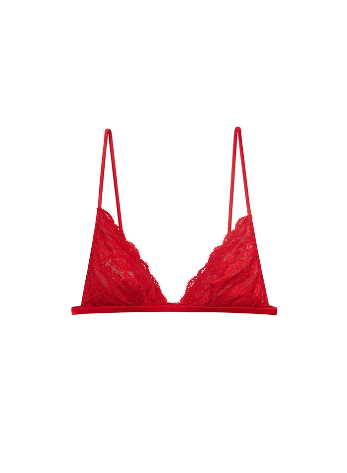 Charlotte Triangle Bra-rouge-flat