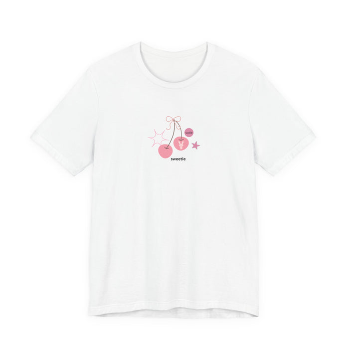 Cherry Hearts Tee - Cute Pink Graphic 'sweetie' Shirt