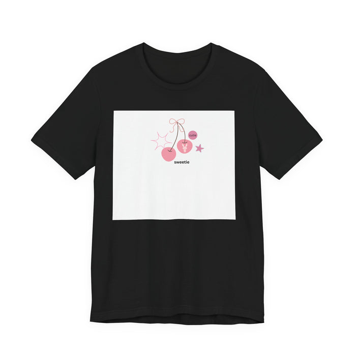 Cherry Hearts Tee - Cute Pink Graphic 'sweetie' Shirt