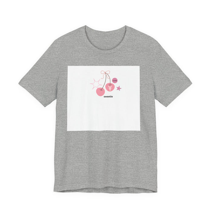Cherry Hearts Tee - Cute Pink Graphic 'sweetie' Shirt