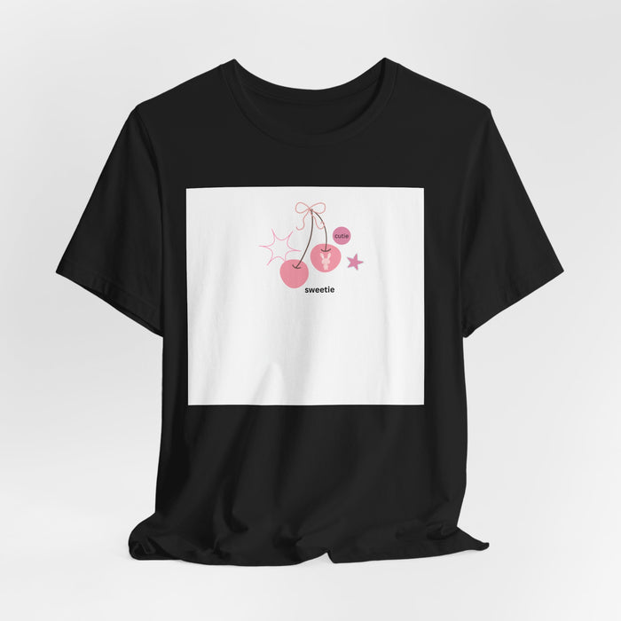 Cherry Hearts Tee - Cute Pink Graphic 'sweetie' Shirt