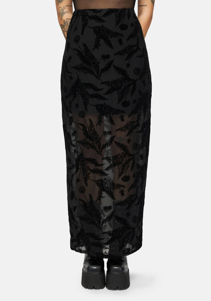 Cimora Dandelion Flock Mesh Midaxi Skirt