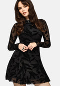 Cimora Dandelion Flocked Mesh Mini Dress