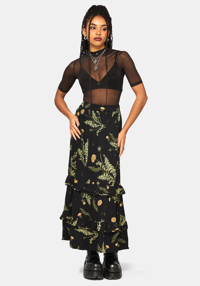 Cimora Dandelion Ruffle Midaxi Skirt