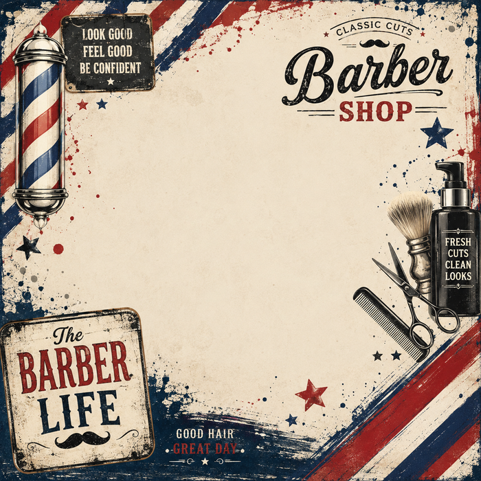 Classic Barber Shop Scrapbook Kit