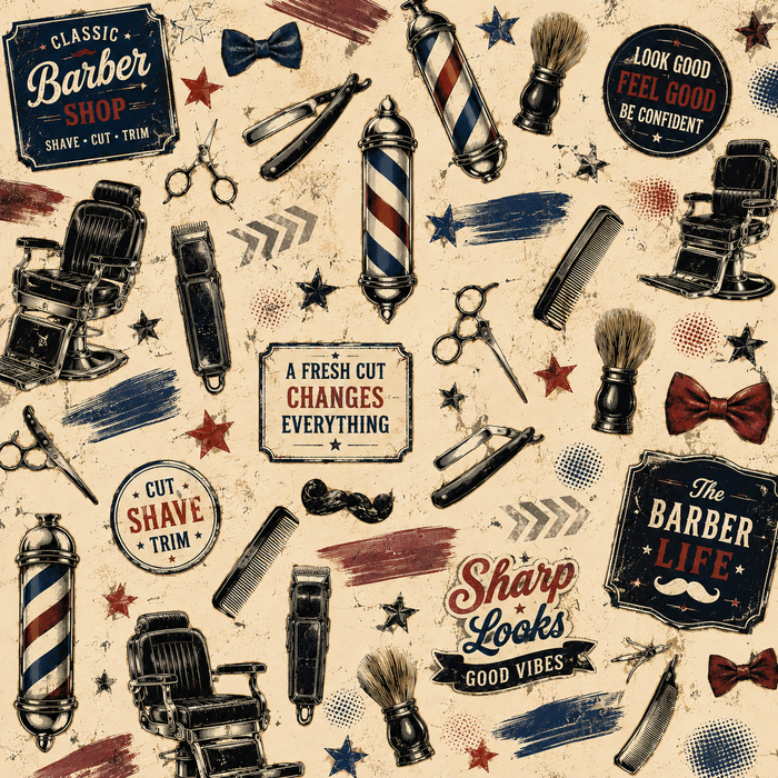 Classic Barber Shop Scrapbook Kit