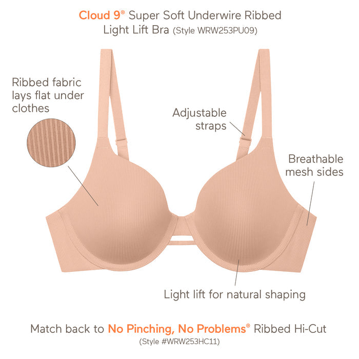 Cloud 9® Super Soft Ribbed Underwire with Lift Bra
