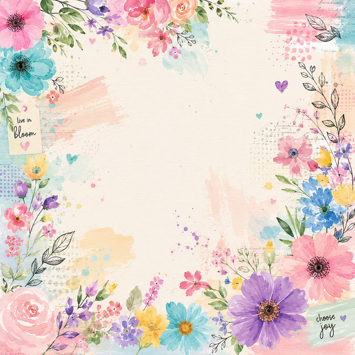 Colorful Floral Scrapbook Kit
