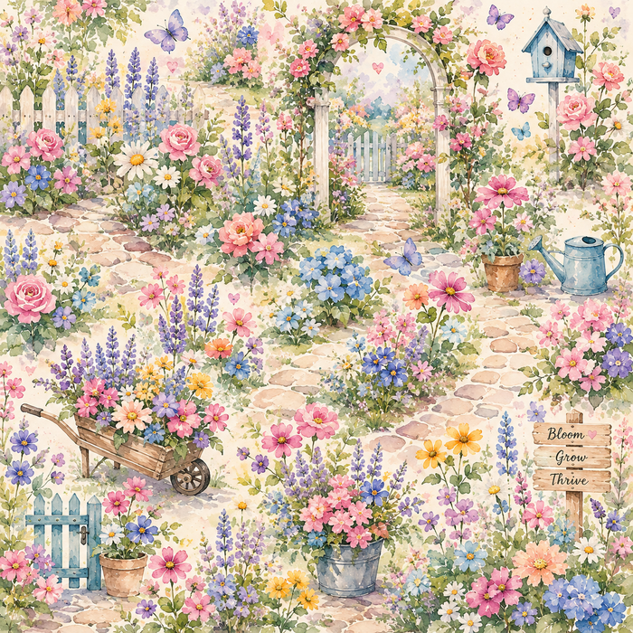 Colorful Floral Scrapbook Kit