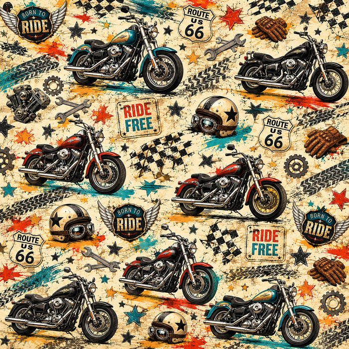Colorful Motorcycle Scrapbook Kit