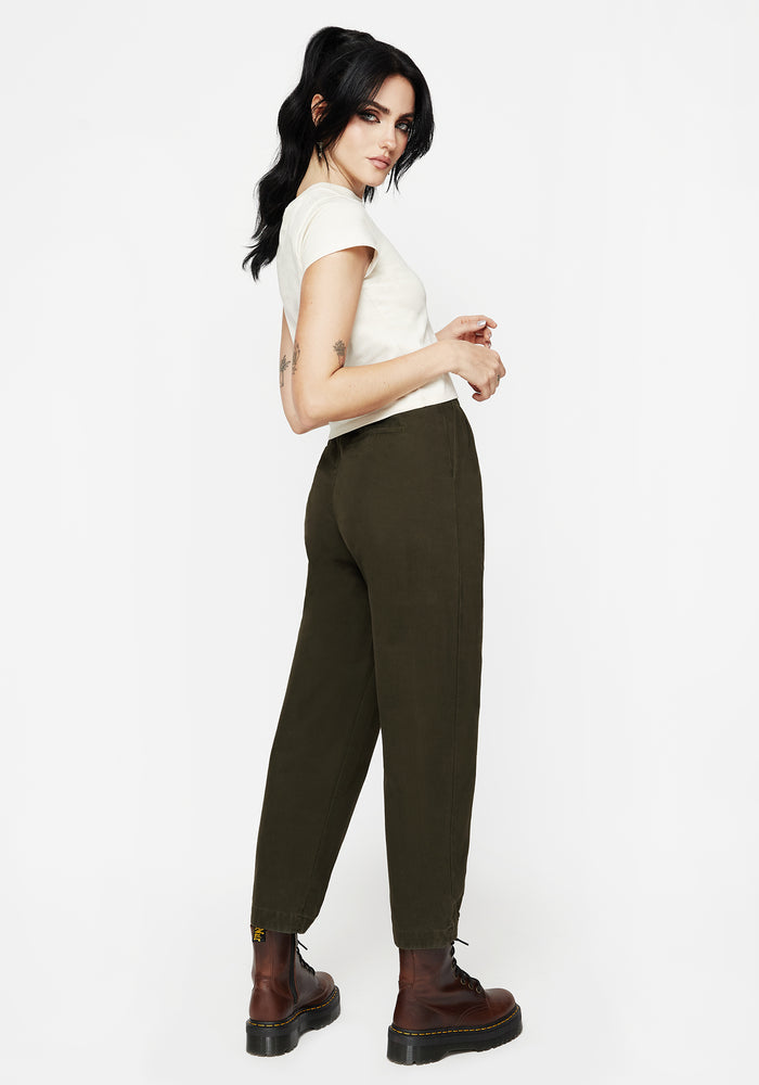 Copia Cotton Embroidered Tapered Tailored Trousers