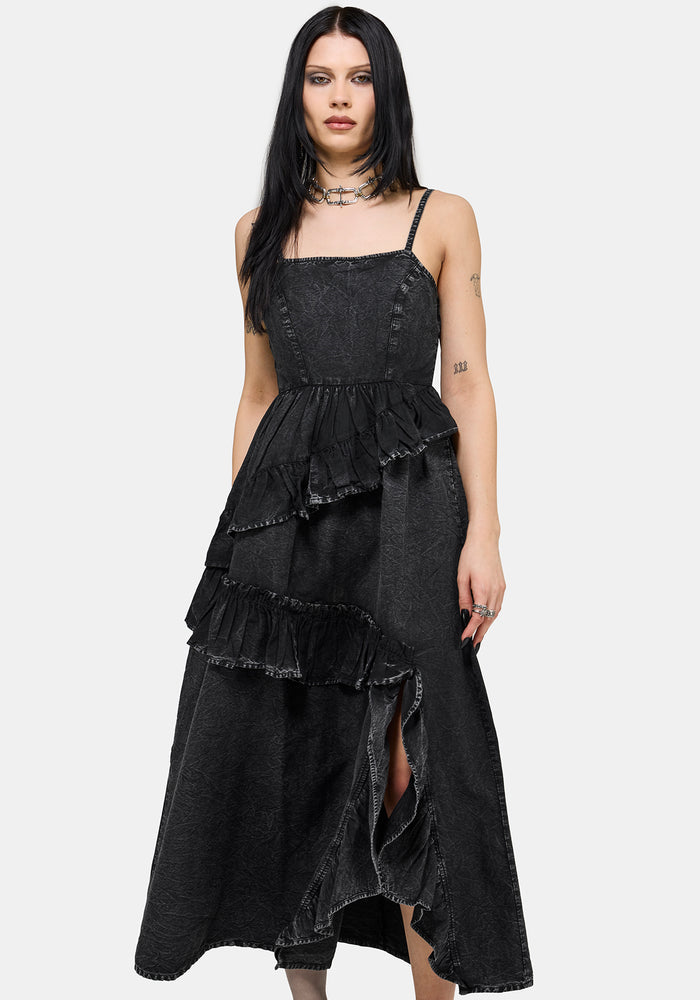 Corvina Fitted Bodice Waterfall Tiered Midaxi Dress US 2