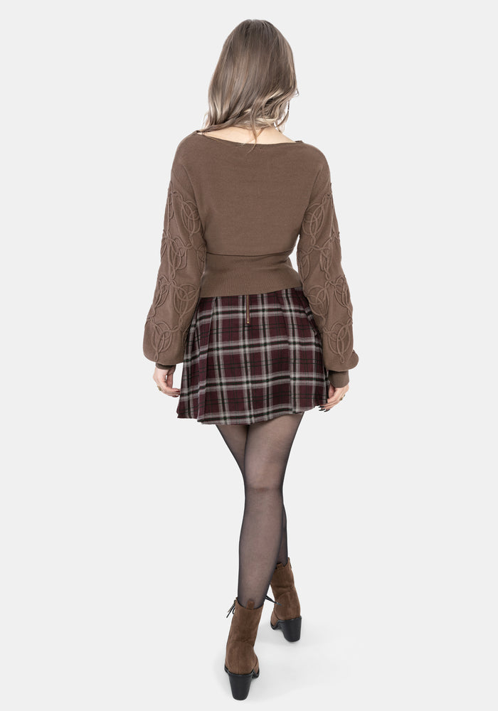 Covet Cotton-Blend Witches Knot Cable Knit Sweater