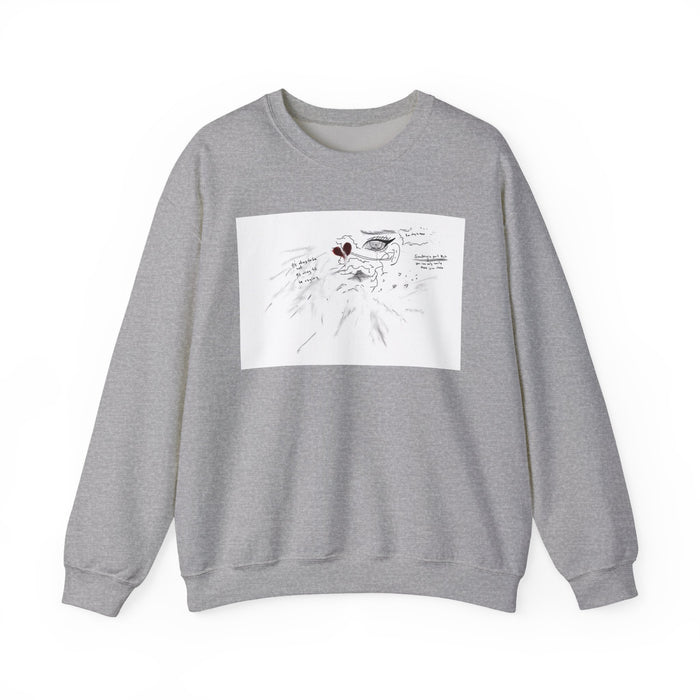 Crewneck Sweatshirt — Minimal Heart Anatomy Sketch Graphic