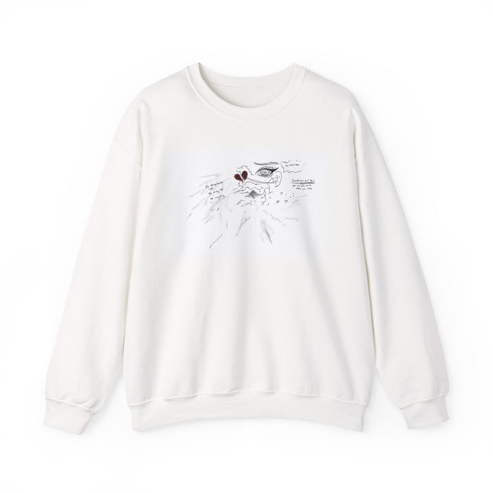 Crewneck Sweatshirt — Minimal Heart Anatomy Sketch Graphic