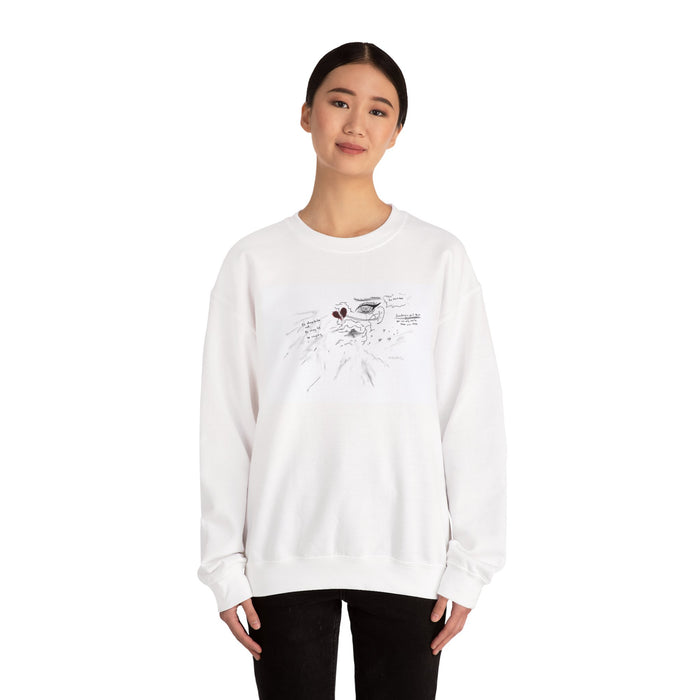 Crewneck Sweatshirt — Minimal Heart Anatomy Sketch Graphic