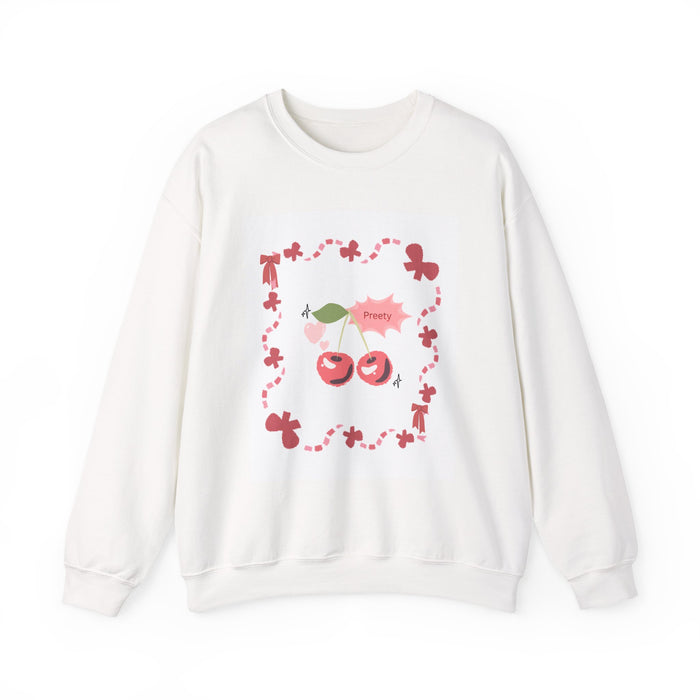Crewneck Sweatshirt — Pink Cherry 'Pretty' Graphic Pullover