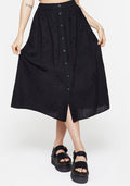 Crux Broderie Cotton Button Up Midi Skirt