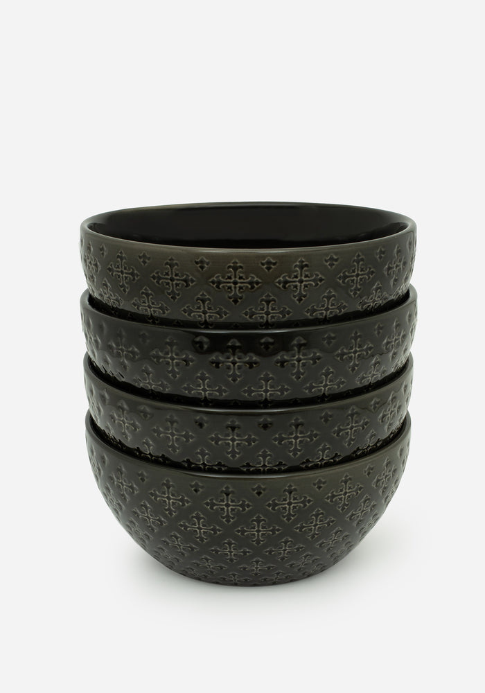 Crux Debossed Ombre Bowl  (4 Piece Set)