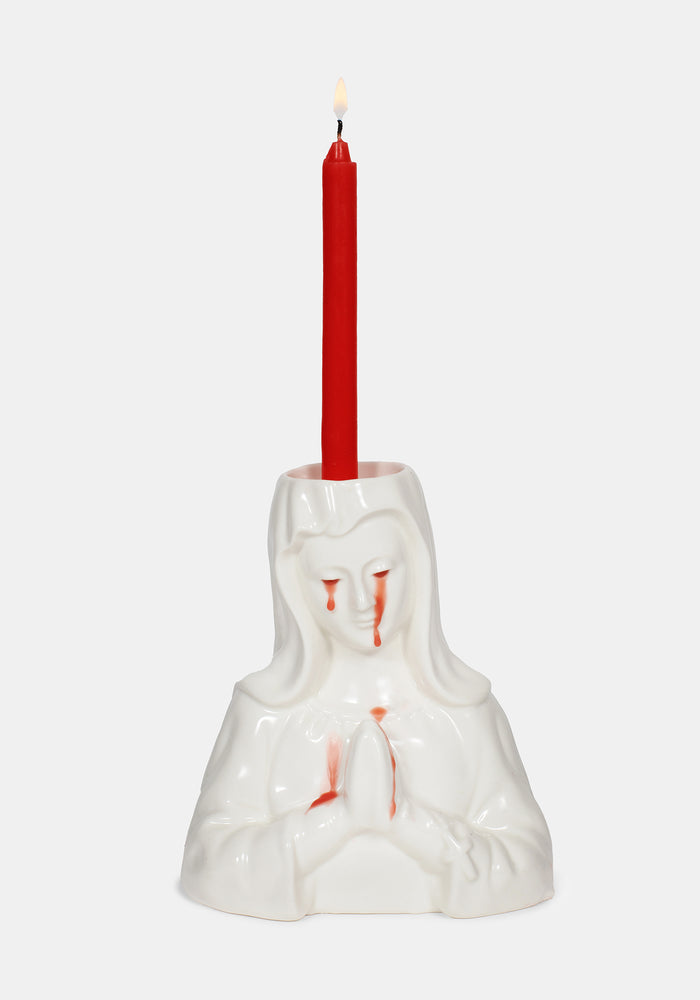 Crying Mary Candle Holder