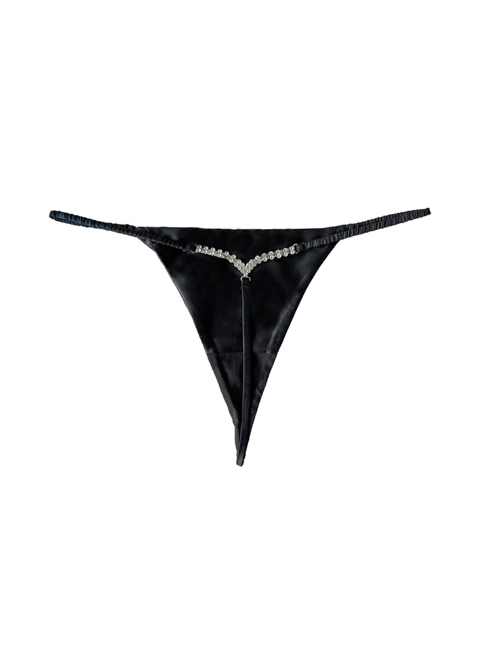 Crystal Luxe V-String-black-Fleur du Mal-flat