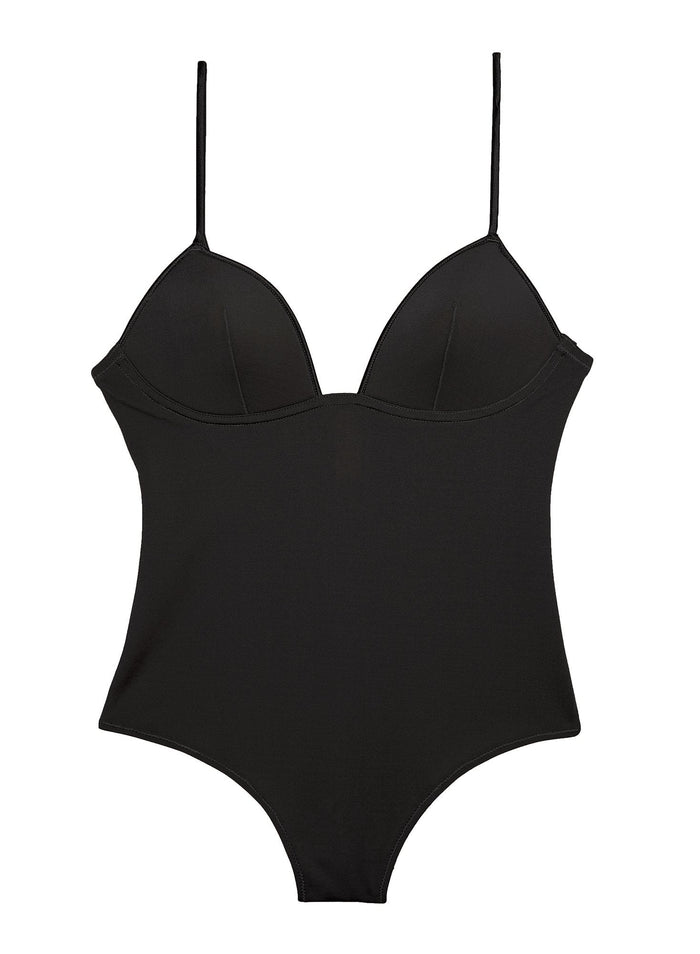 Cupped Nonwire Bodysuit-black