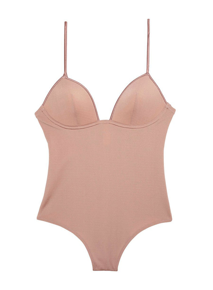 Cupped Nonwire Bodysuit-tan-flat