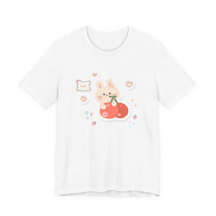 Cute Bunny with Cherry Illustration Tee