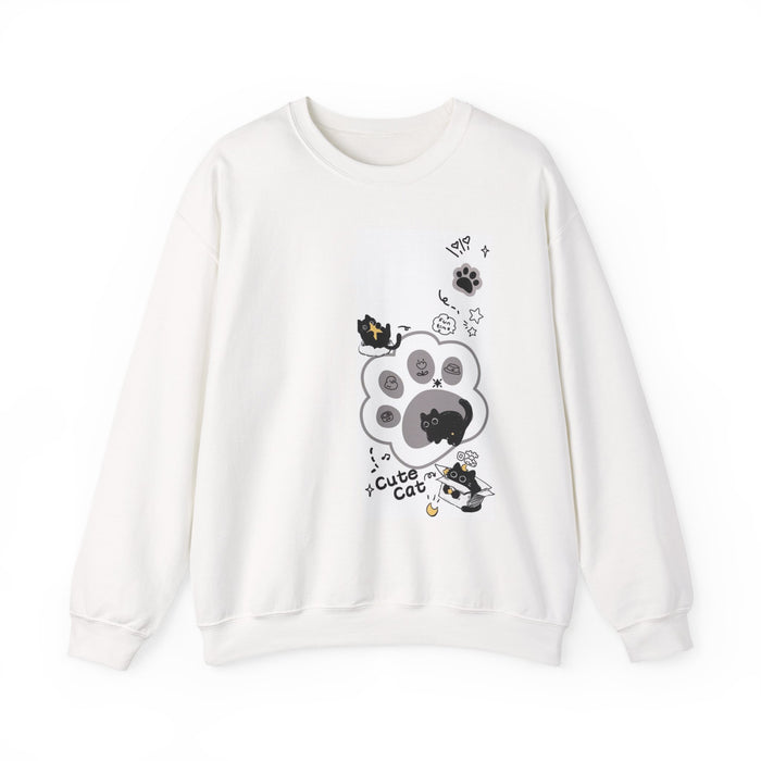 Cute Cat Paw Crewneck Sweatshirt — "Cute Cat" Graphic