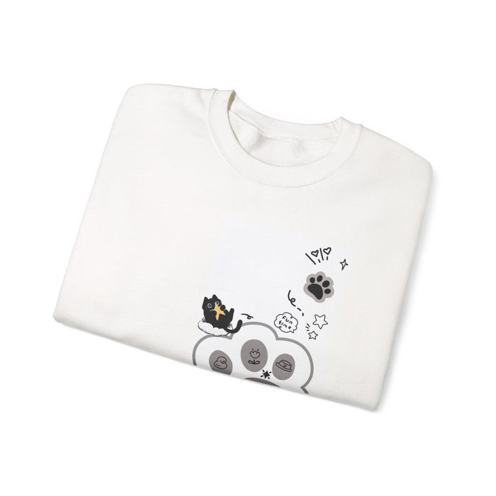 Cute Cat Paw Crewneck Sweatshirt — "Cute Cat" Graphic