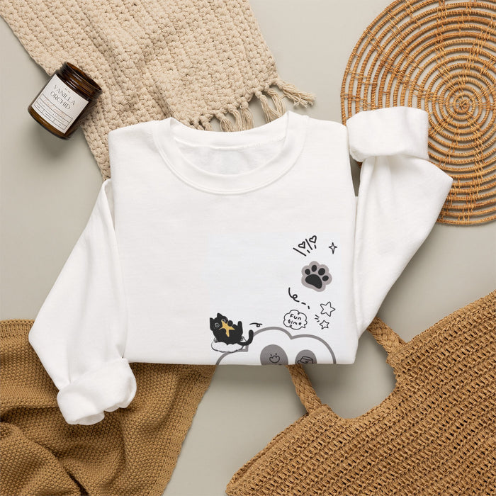 Cute Cat Paw Crewneck Sweatshirt — "Cute Cat" Graphic