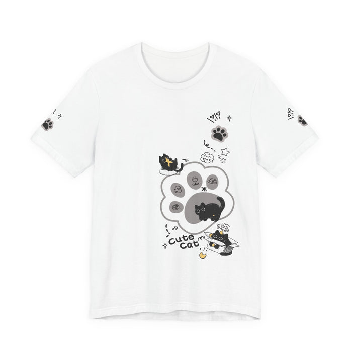 Cute Cat Paw Graphic Tee – "Cute Cat" Short Sleeve T-Shirt