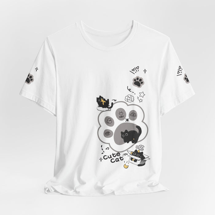 Cute Cat Paw Graphic Tee – "Cute Cat" Short Sleeve T-Shirt