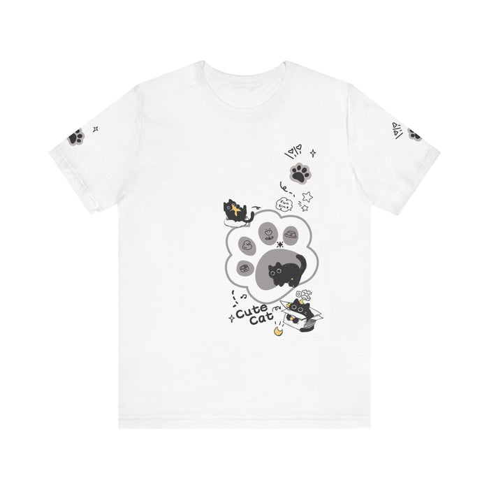 Cute Cat Paw Graphic Tee – "Cute Cat" Short Sleeve T-Shirt