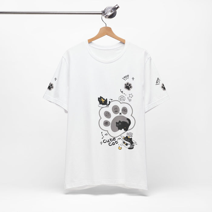 Cute Cat Paw Graphic Tee – "Cute Cat" Short Sleeve T-Shirt