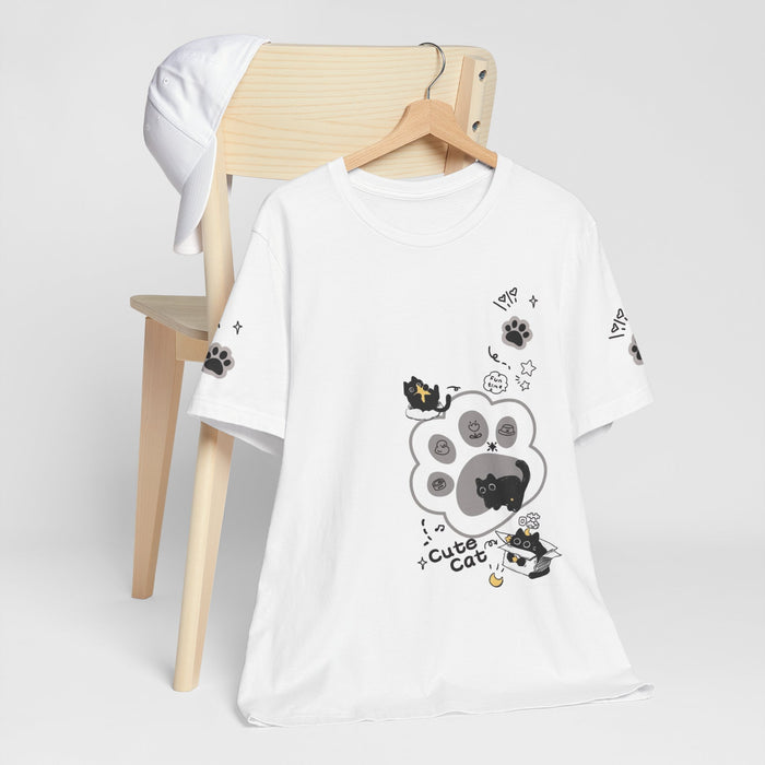 Cute Cat Paw Graphic Tee – "Cute Cat" Short Sleeve T-Shirt