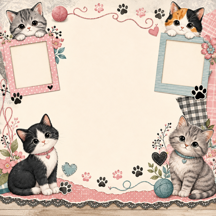 Cute Cat Scrapbook Kit