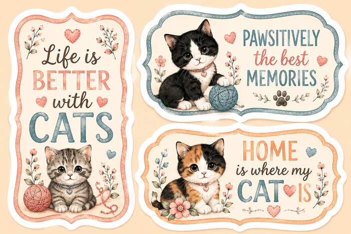 Cute Cat Scrapbook Kit